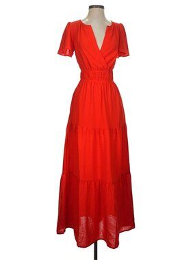 Monteau Maxi, Ruffle dress, Red, Small, EUC